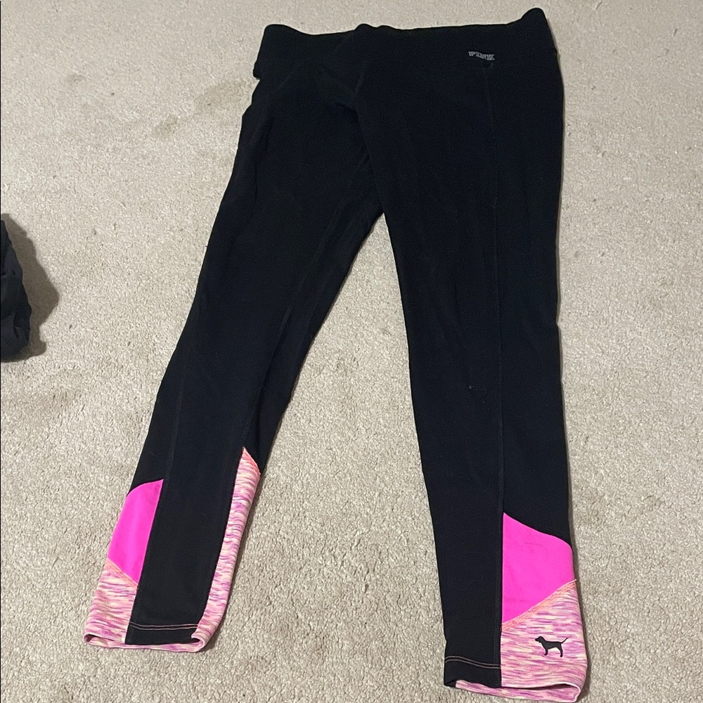 Pink Accent Black women’s Active Leggings